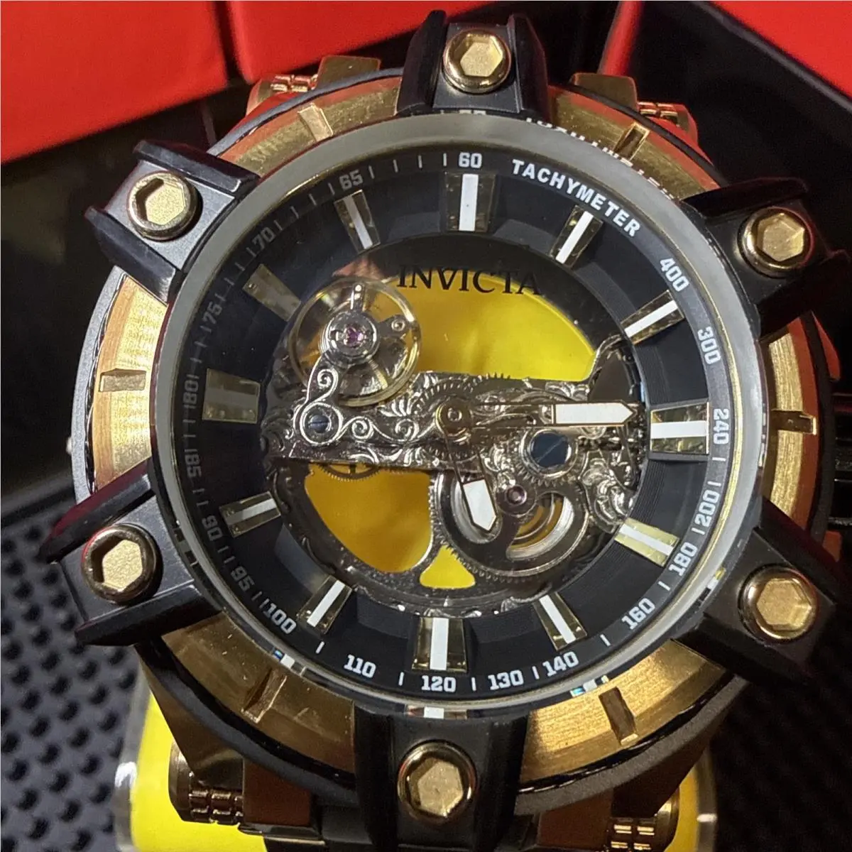 Invicta Bolt Phantom Automatic Skeleton 52m 49058 w Protective Impact Case