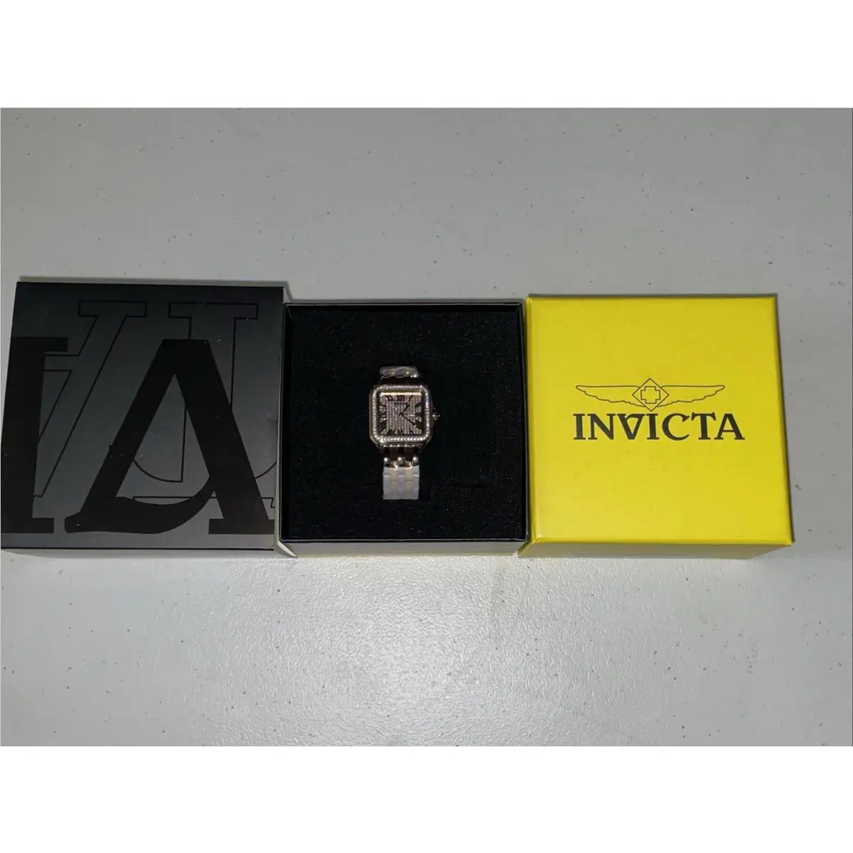 Invicta Angel Watch 28mm Rose Gold/silver Crystal Bezel Textured Dial
