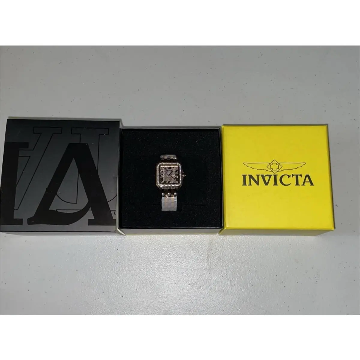 Angel Watch 28mm Rose Gold/silver Crystal Bezel Textured Dial Box 2 by Invicta
