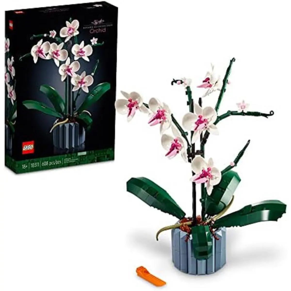 Lego Icons Orchid Artificial Plant Building Set with Flowers Home Décor Gift f