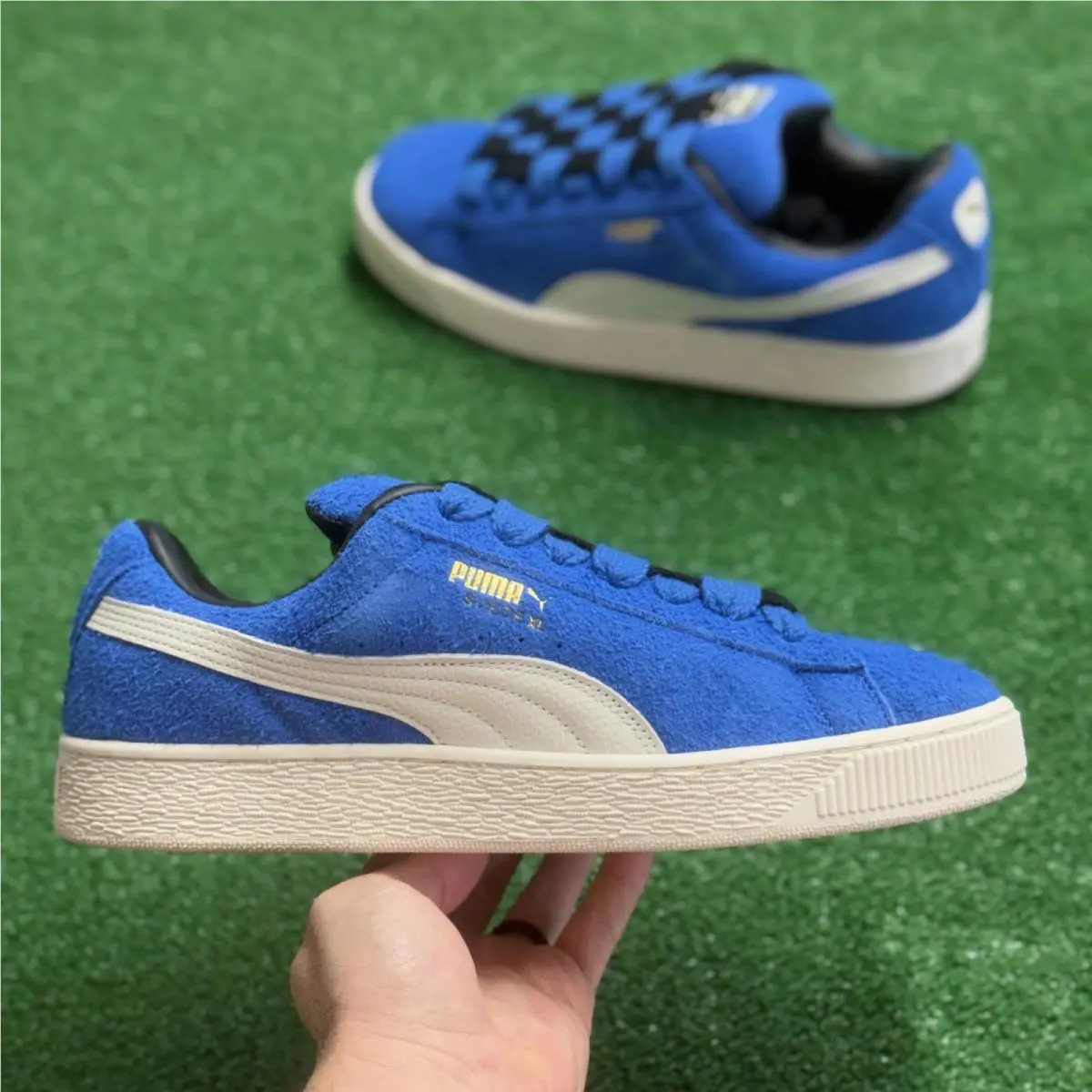 Puma Suede XL Jackhammer Bluemazing White Mens Shoes 398932-02 Sz 12