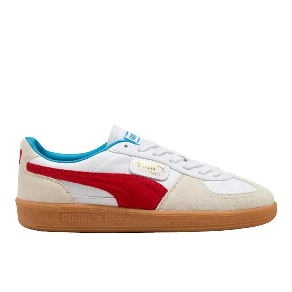 Puma Palermo Leather Lace Up Mens White Sneakers Casual Shoes 39646421 - White