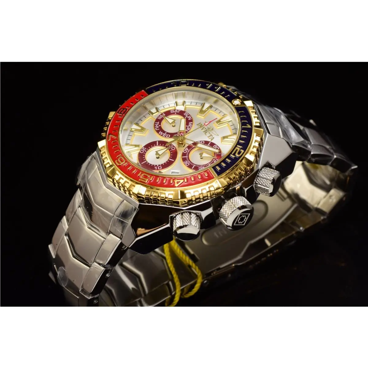Invicta Men`s Akula Kromo Z 55mm Swiss Chronograph Dial SS Steel Tone Watch