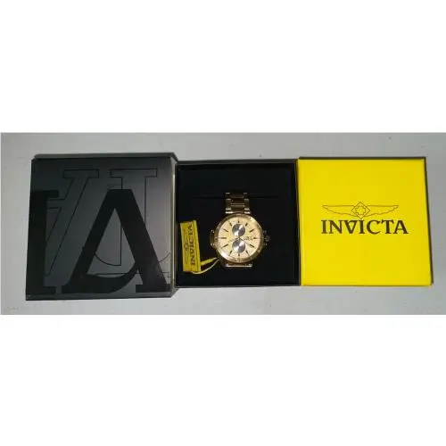 Speedway Watch Subdials 50355 Gold Tone 44mm Gold Sunray Dial Box 2 by Invicta