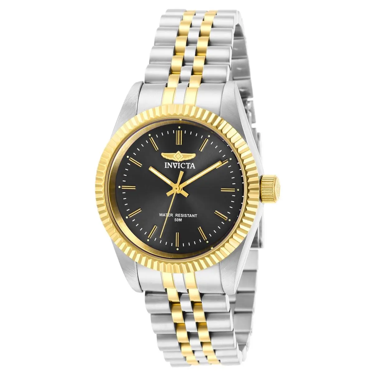 Invicta Women`s Watch Specialty Charcoal Dial Silver Two Tone Bracelet 29400