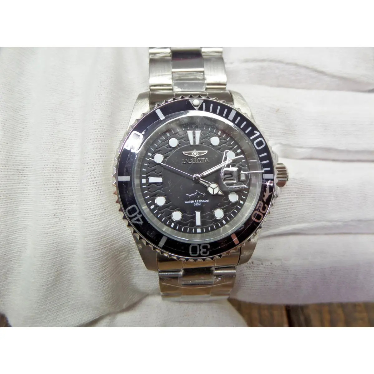 Invicta Pro Diver Men`s Watch 42mm Steel Black Uni-directional Dial 200m