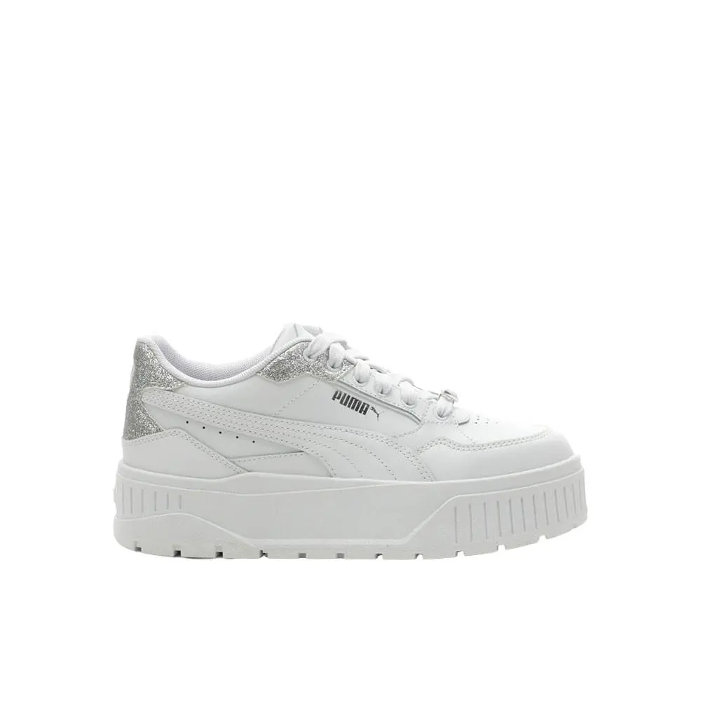 Puma Karmen Ii Idol Shine Bright Lace Up Youth Girls White Sneakers Casual Shoe