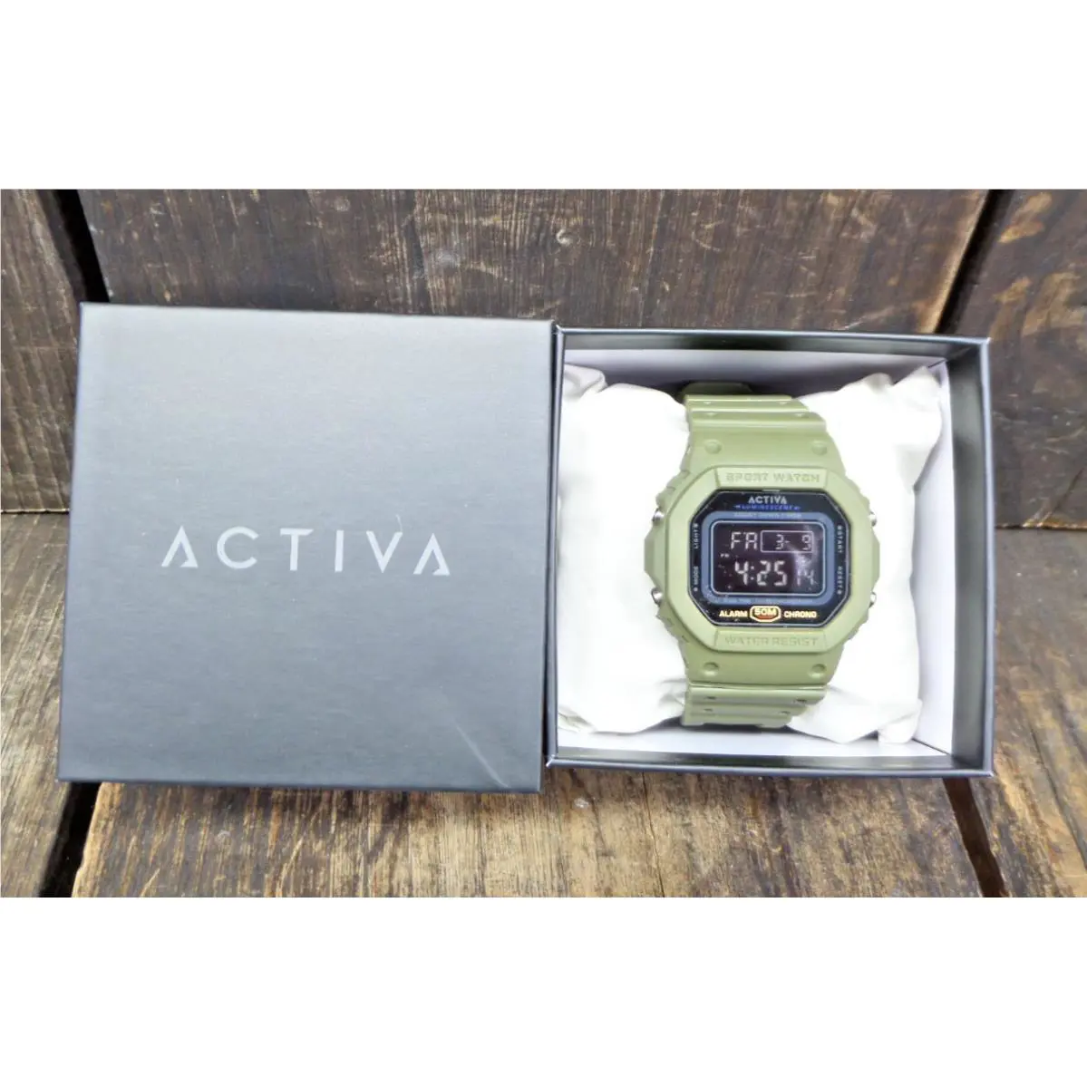 Activa Retro X Invicta Men`s Digital Chronograph Watch 49mm Army Green Yes