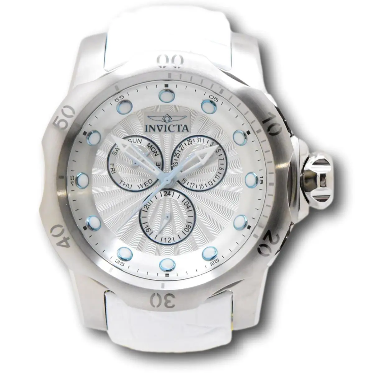 Invicta Venom Arctic Glacier Men`s 54mm Multifunction Leather Quartz Watch 49173