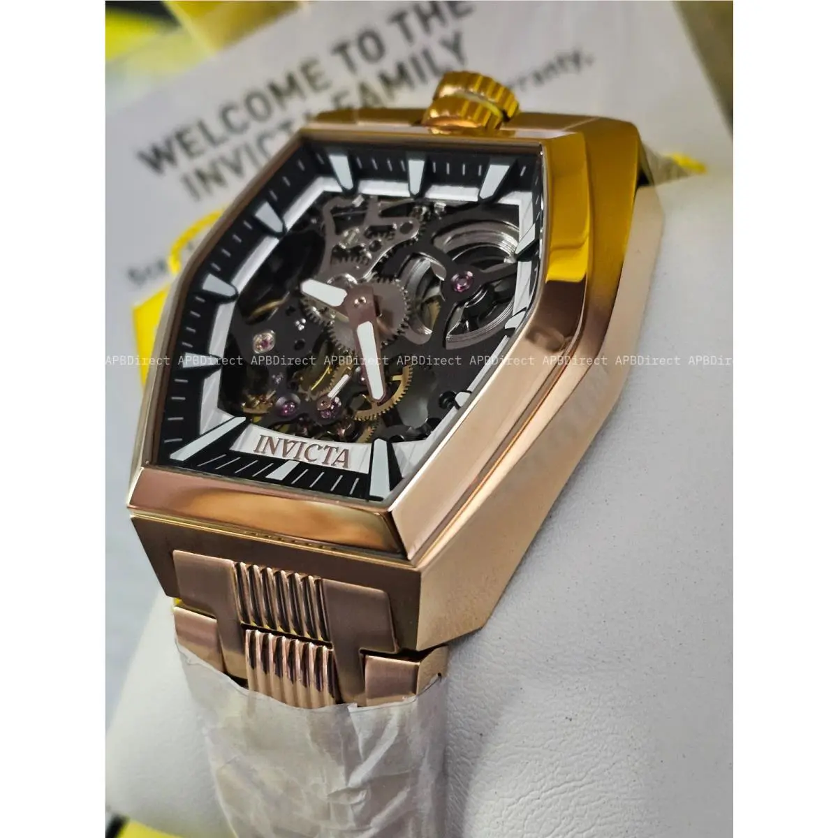 Invicta Akula Stealth Legion Mechanical Rose Gold Skeleton Tritnite Mens Watch