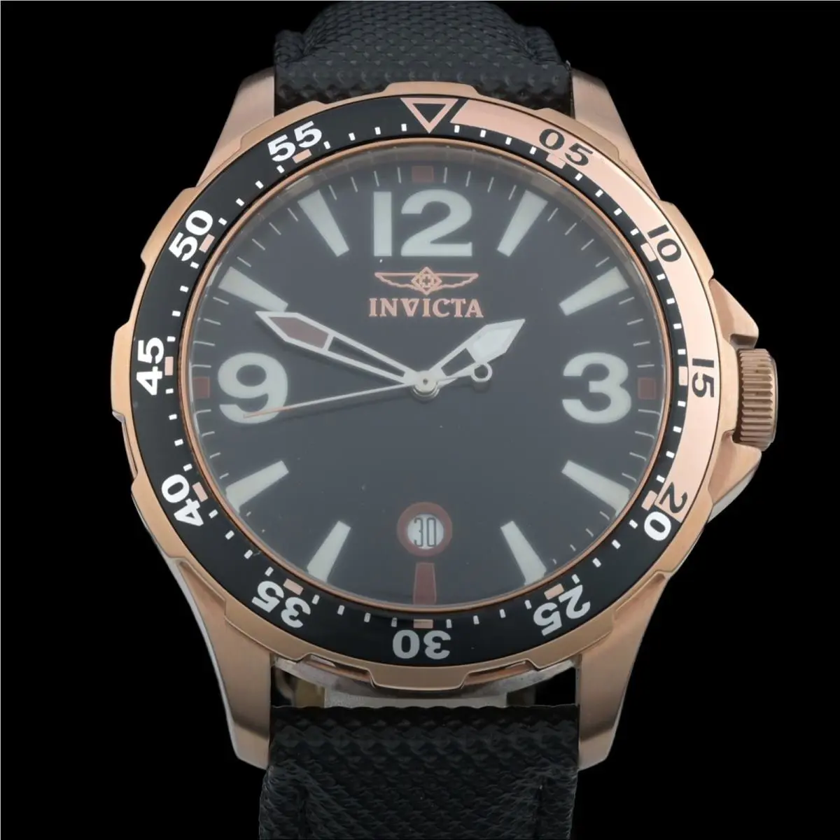 Invicta Specialty Model 12124 Black 45mm Quartz Men`s Watch + Box Papers