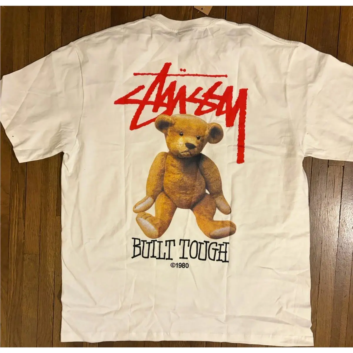 Stussy Shirt Built Tough Tee Tshirt White Size Xxl Double Sided Streetwear