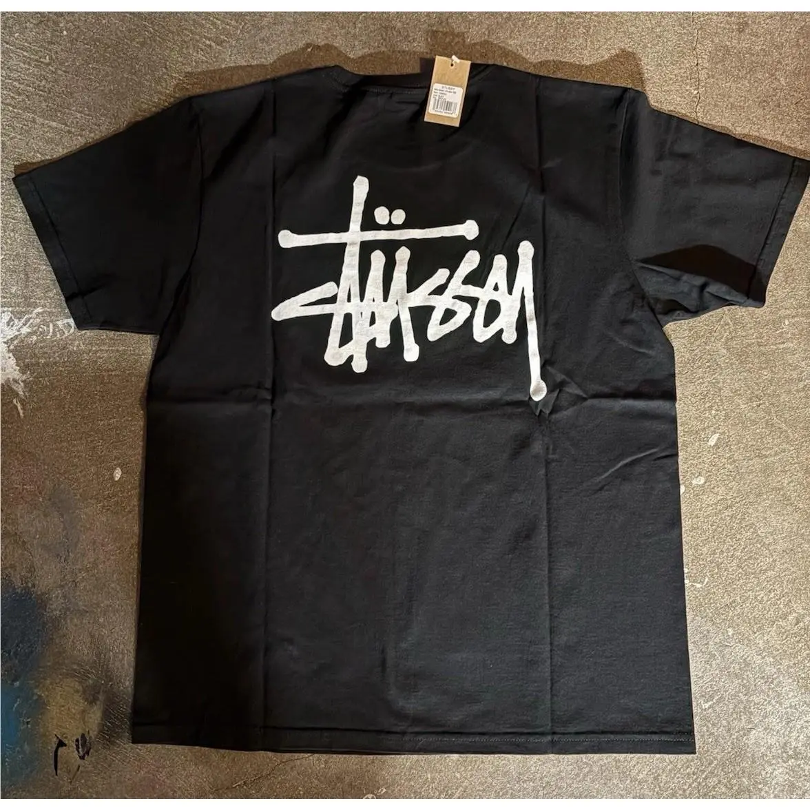 Stussy Shirt Stussy Logo Tee T Shirt Medium Black Mens Double Sided Streetwear