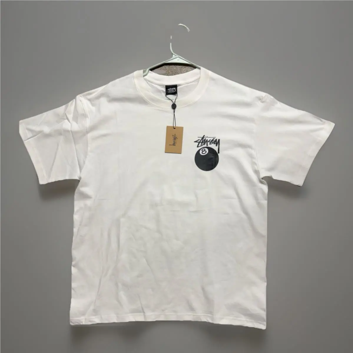 Stussy Shirt T-shirt White Black 8-BALL Size X-large Double Sided T Shirt