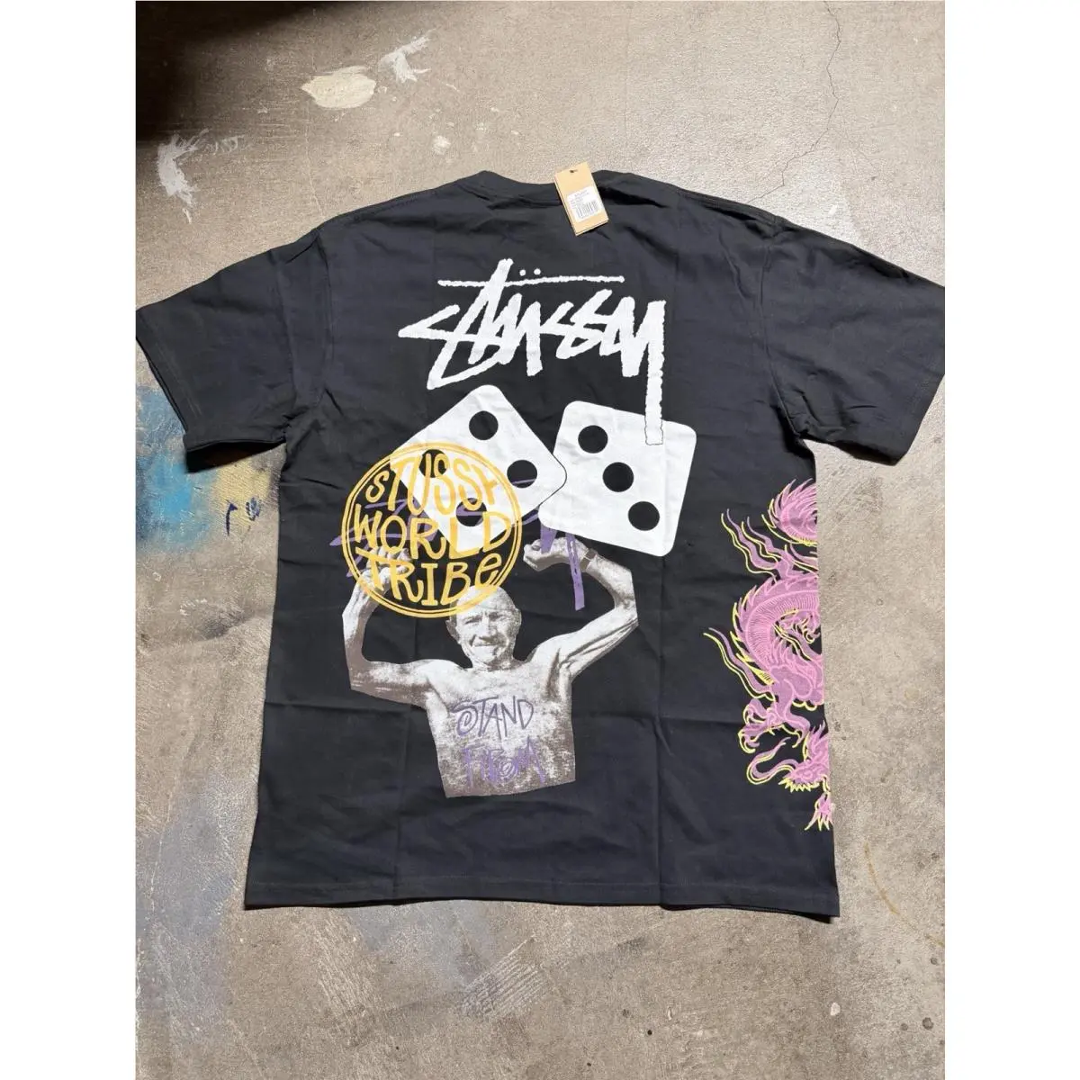 Stussy Shirt - The Strike Tee - Black Size Large