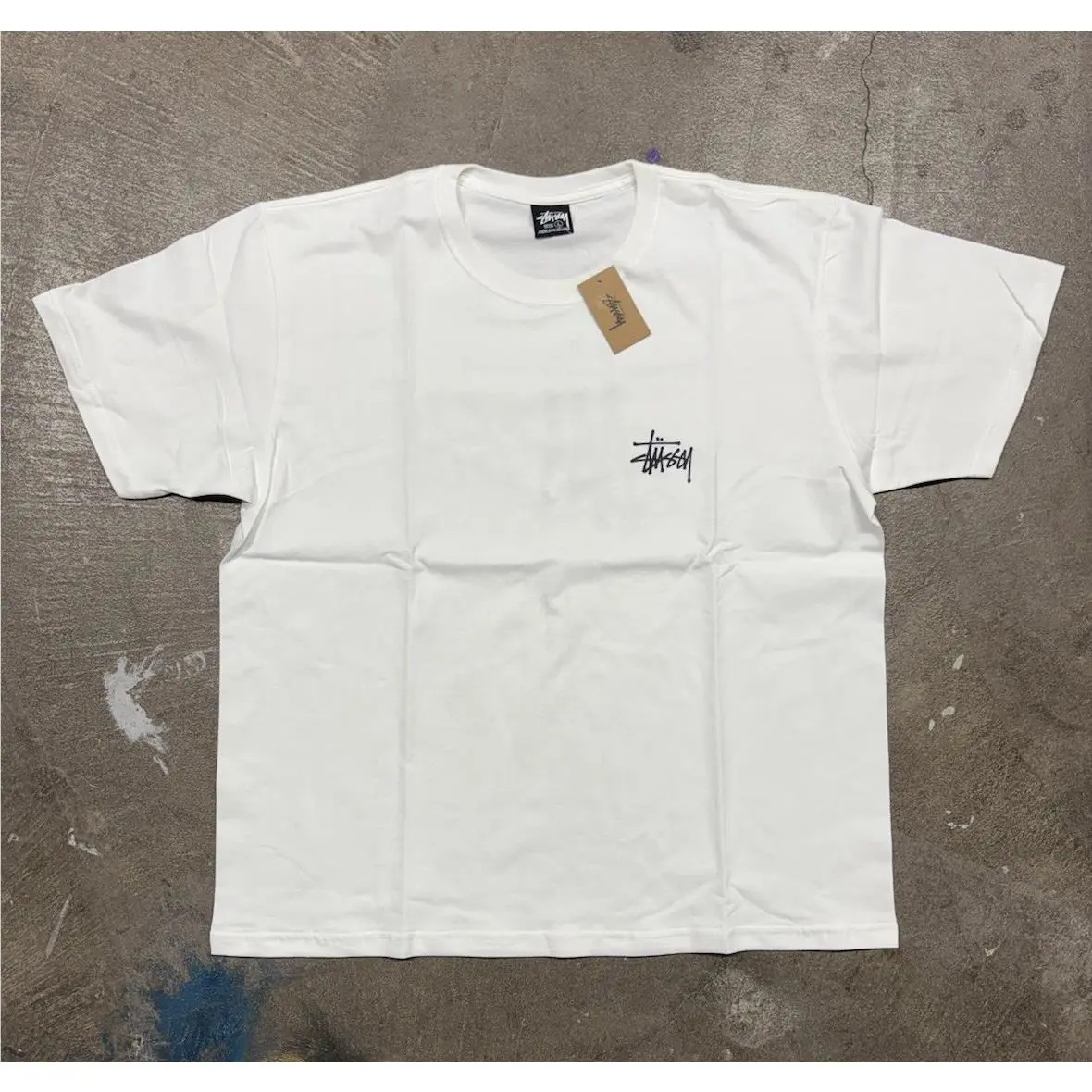 Stussy Shirt Stussy Logo Tee T Shirt Large White Mens Double Sided Streetwear