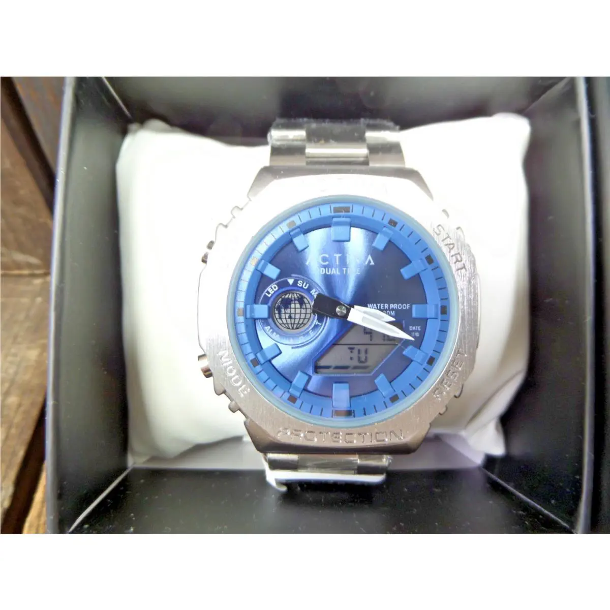 Activa Signal X Invicta Digital Unisex Chronograph Watch 45.5mm Silver Blue