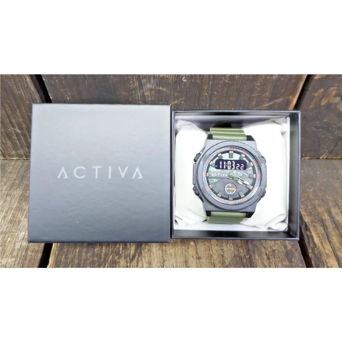 Activa X Invicta Men`s Digital Chronograph Watch 47mm Army Green 50m Nice