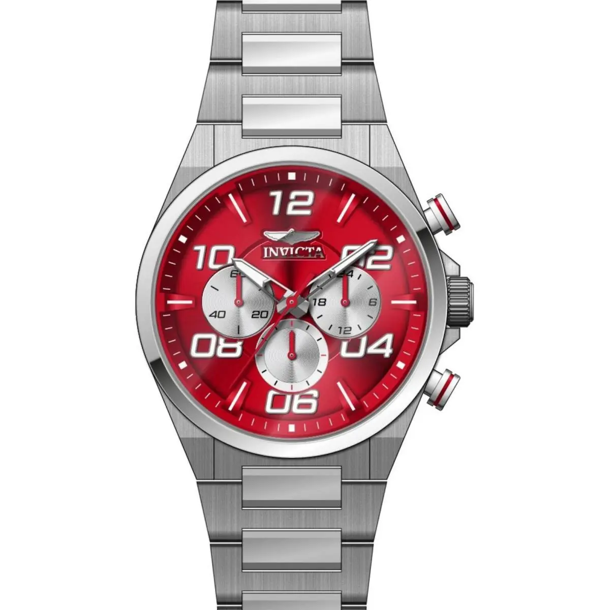 Invicta Men`s Watch Speedway Quartz Red Dial Stainless Steel Bracelet 50426