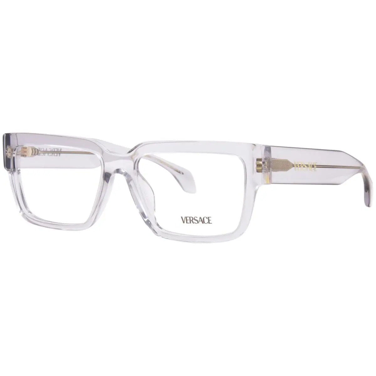 Versace VE3374U 5519 Eyeglasses Men`s Light Transparent Grey Full Rim 55mm