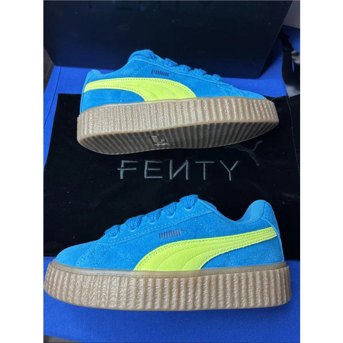 Puma x Fenty Creeper Phatty Blue Lime Kids Size 2C 2y