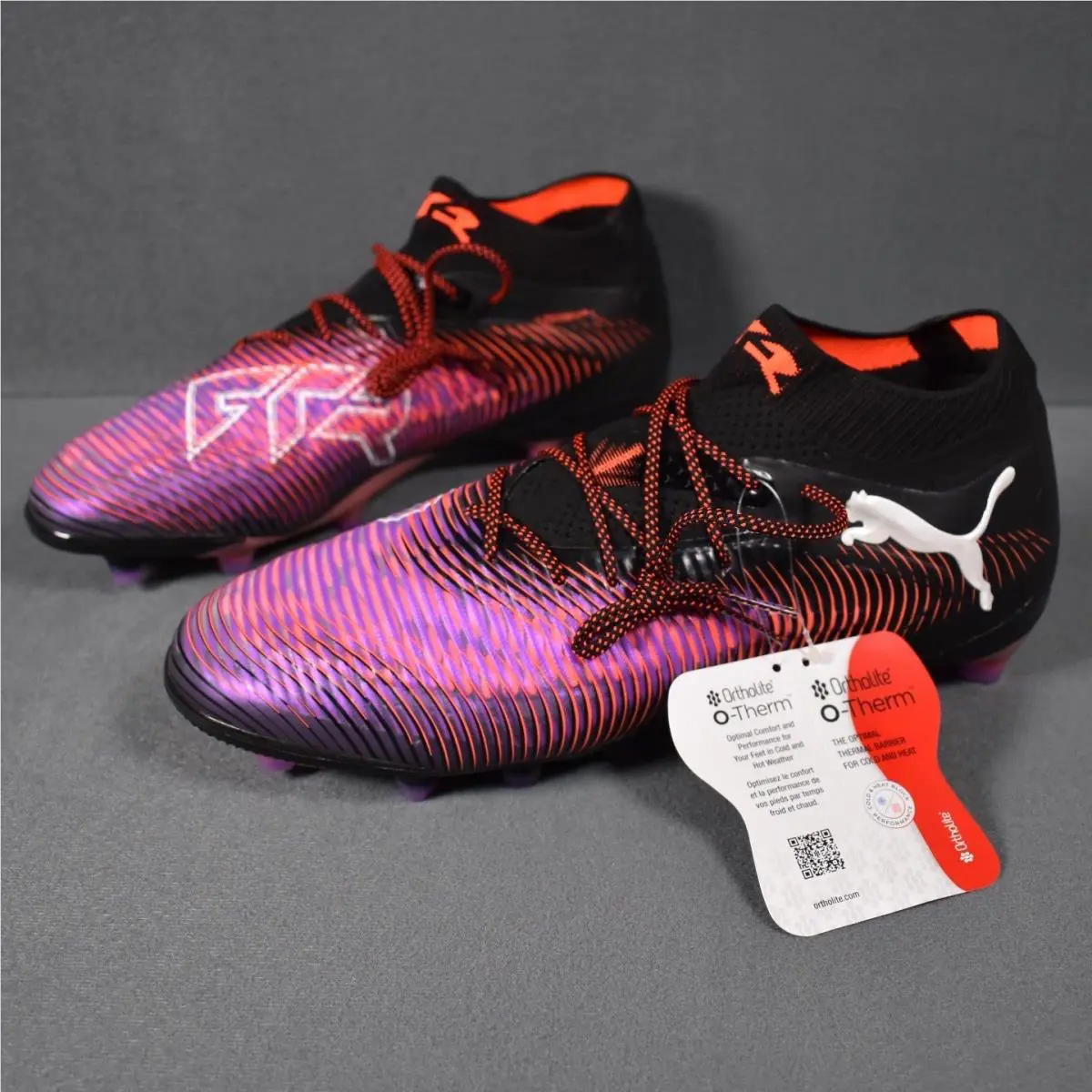 Puma Future 8 Ultimate AG Soccer Cleats Purple Orange Ortholite Mens US 12