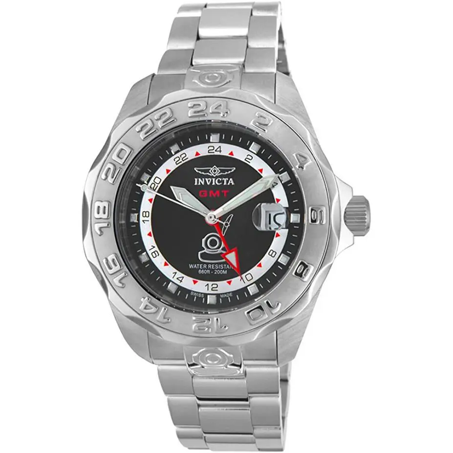 Mens Invicta Divers Wrist Watch Analog Silver Tone Stainless Steel Rare 5125