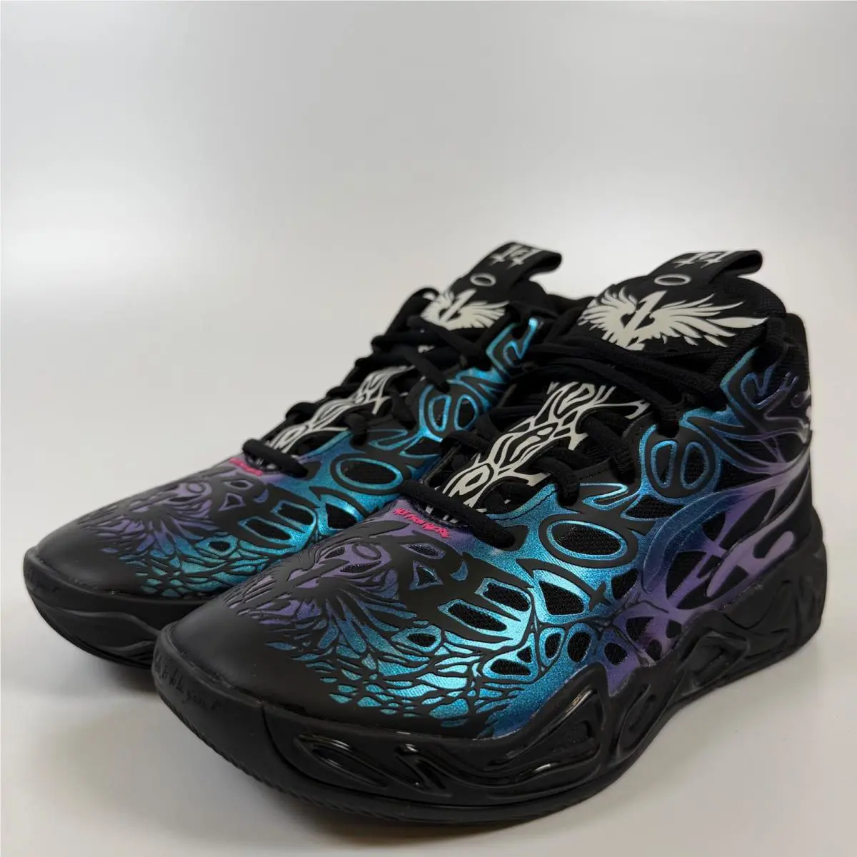 Puma Lamelo Ball MB.04 Reflections GS Black Blue Purple 311316-01 Kids Size 5.5Y