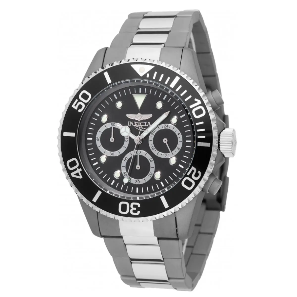 Invicta Pro Diver Titanium Ti-22 Men`s 45mm Black Dial 200m Chrono Watch 50076