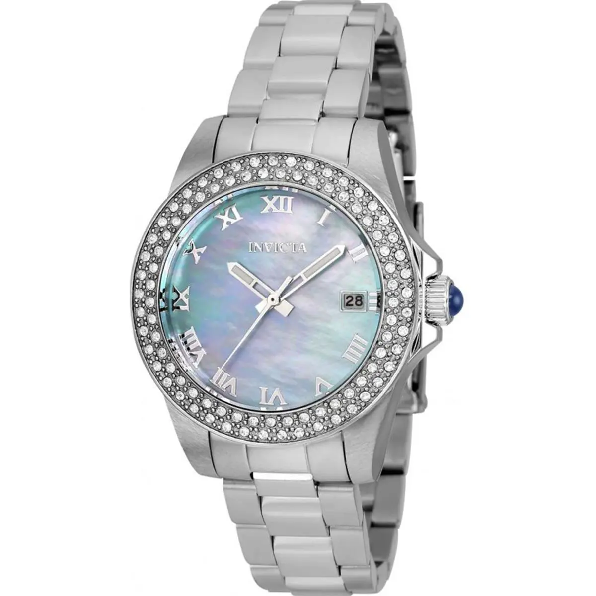 Invicta Women`s 36071 Angel Quartz 3 Hand Light Blue Dial Watch