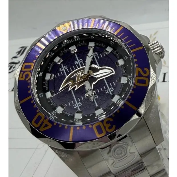 Invicta Nfl Baltimore Ravens Men`s 47mm Grand Diver Automatic Watch 42122