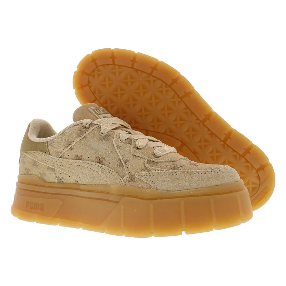 Puma Mayze Stack Edgy T7 Platform Suede Womens Shoes Size 9 Color: Light Sand