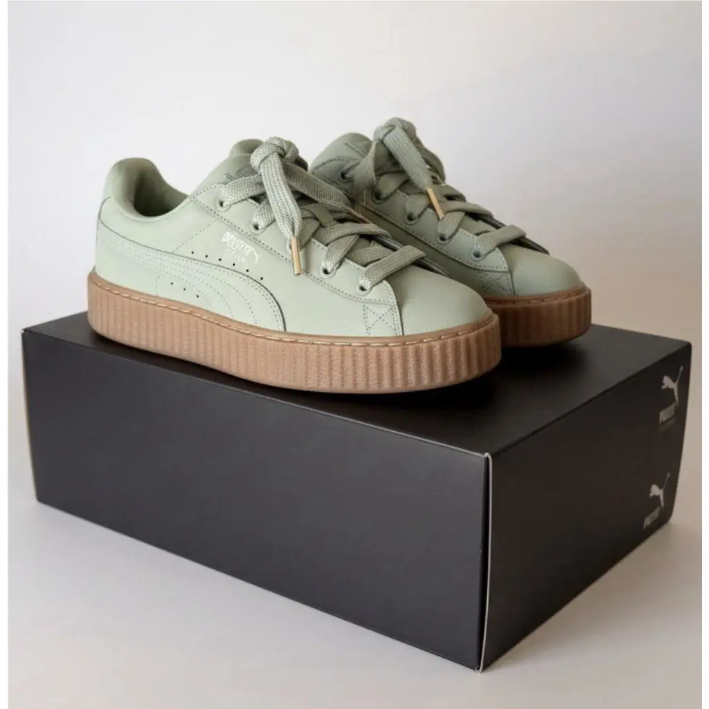 Puma Fenty X Creper Phatty Nubuck Women’s 7 Sneakers Green Brown