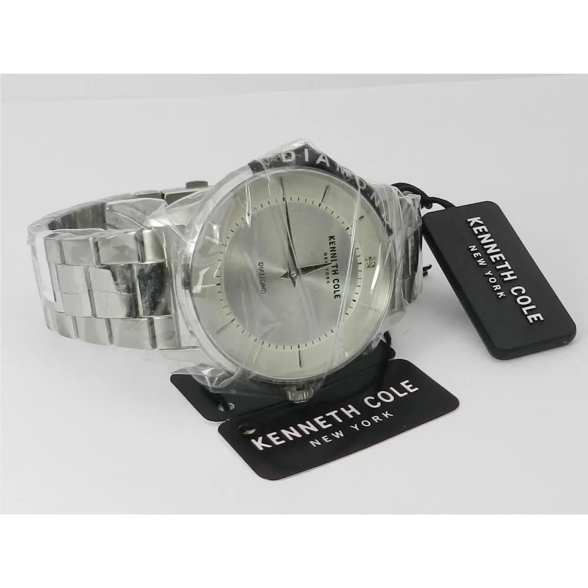 Kenneth Cole York Men`s Quartz Diamond Accents Stainless Steel Watch
