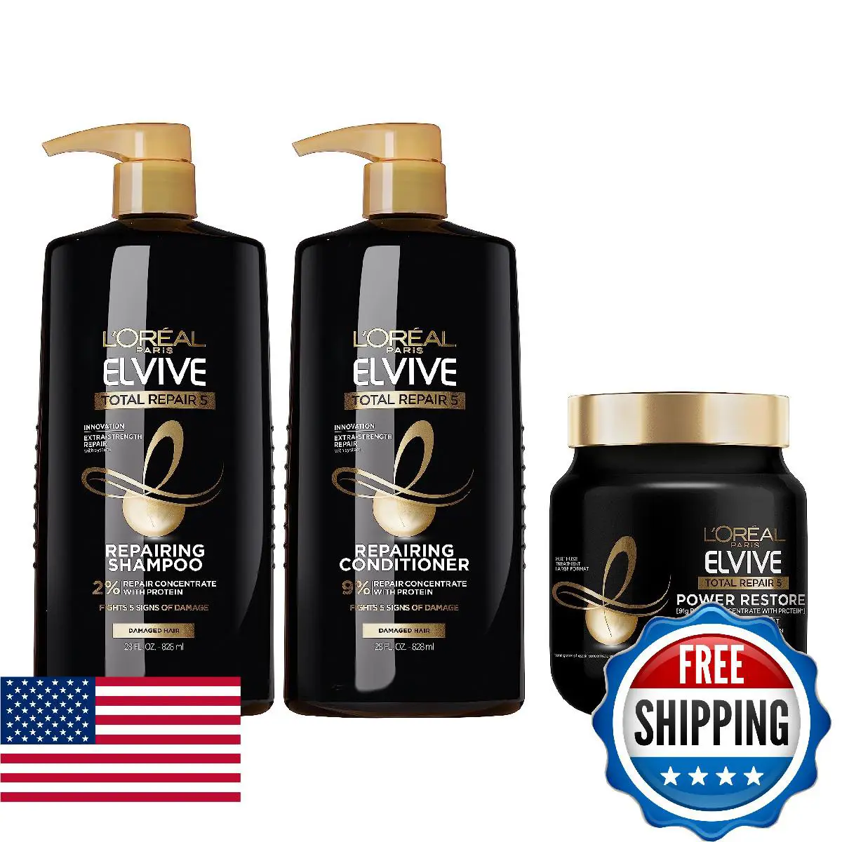 L`oréal Elvive TR5 Power Restore Multi Use Treatment + Elvive Total Repair 5 Repairing S
