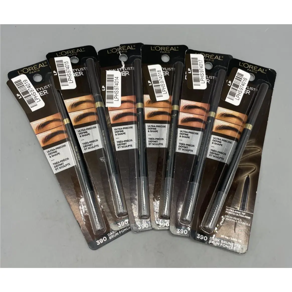 6 L`oreal Paris Brow Stylist Definer Eyebrow Pencil Dark Brunette 390