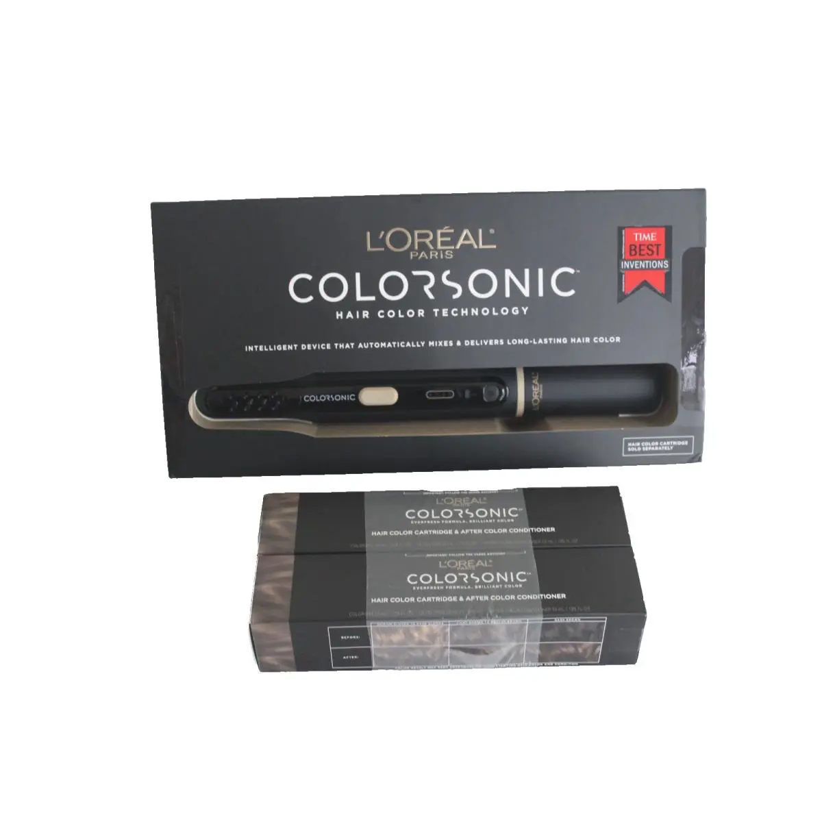 L`oreal Colorsonic Hair Color Device with Two Light Ash Brown Cartridges Read