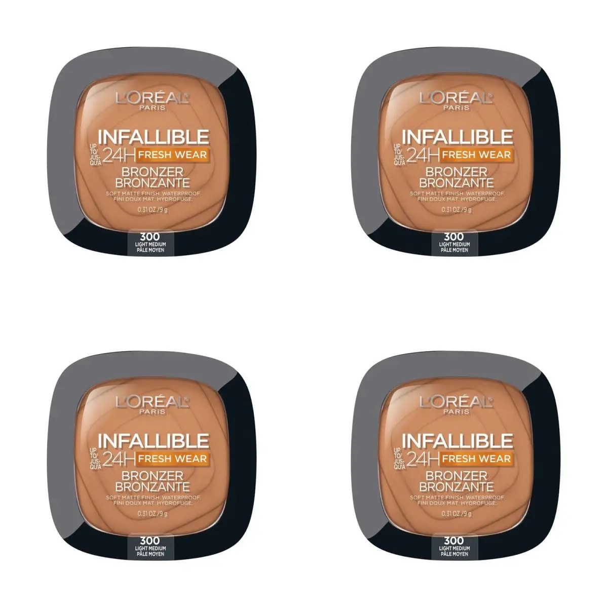 L`oreal Paris Infallible Up to 24H Bronzer Light Medium Pack of 4 by L'Oréal