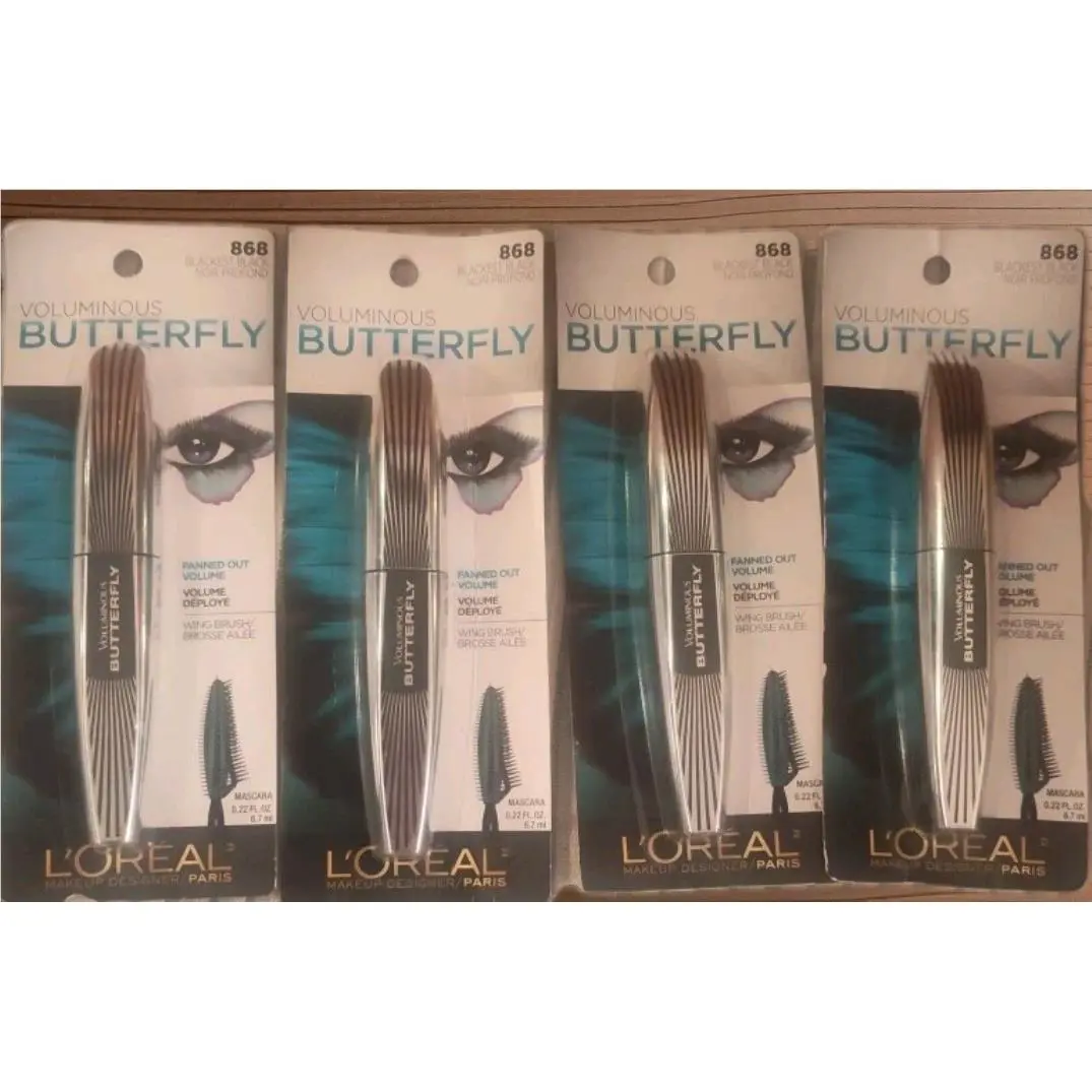 L`oreal Voluminous Butterfly Mascara 868 Blackest Black 4 Pack