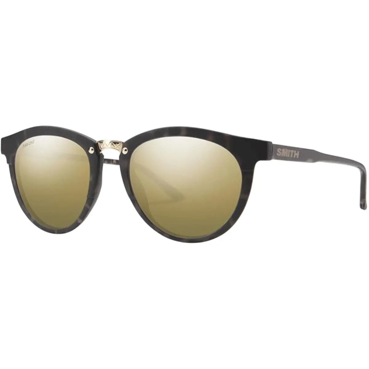 Adult Questa Polarized Matte Ash Tortoise/gold Mirror OS Sunglasses by Smith Optics