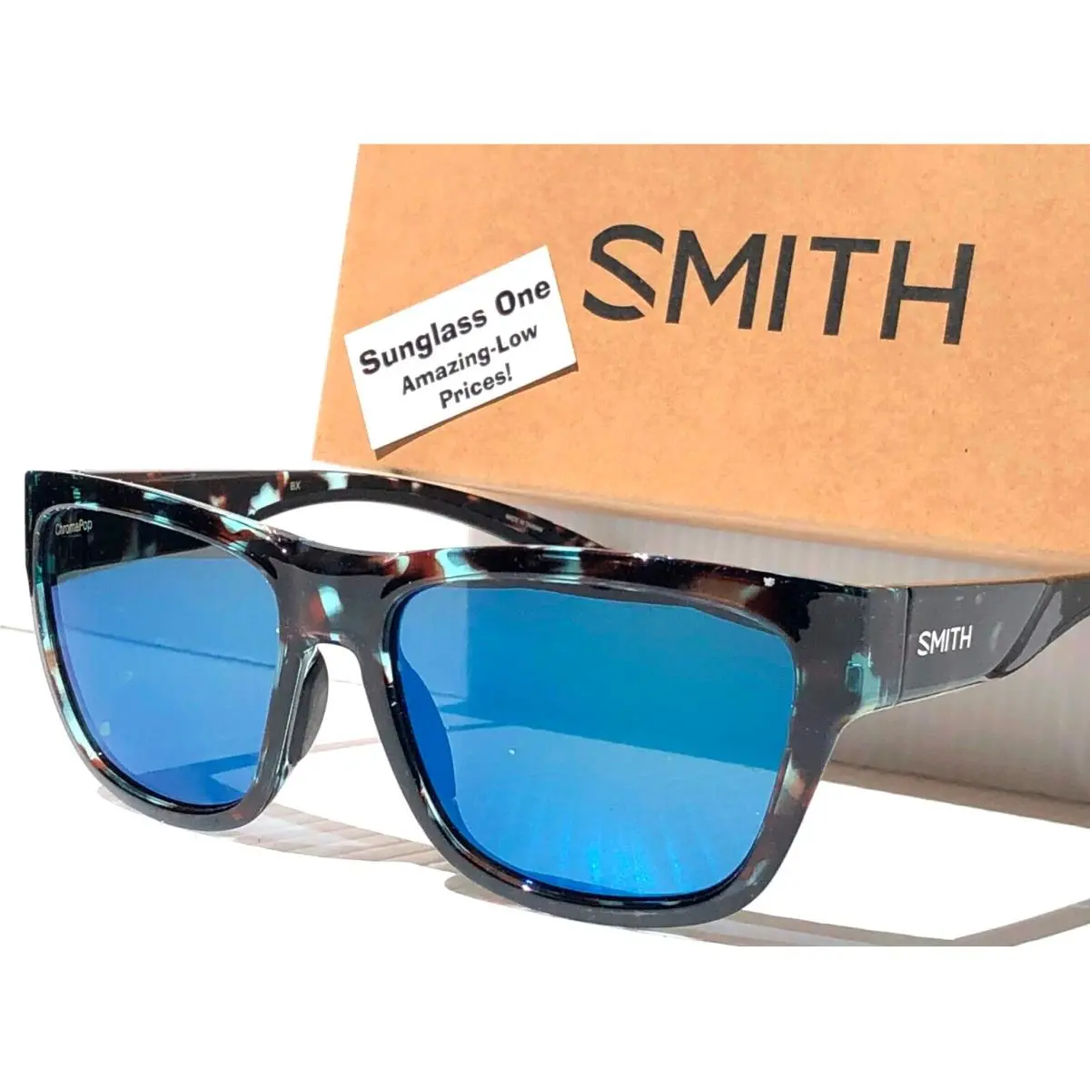Smith Optics Joya Sky Tortoise Chromapop Polarized Blue Mirror Lens Sunglass
