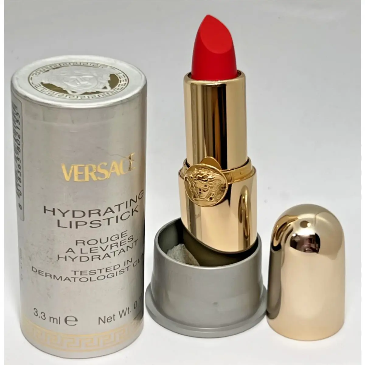 Versace Hydrating Lipstick 3.3ml V2015 Medusa Gold Case Rare Italy