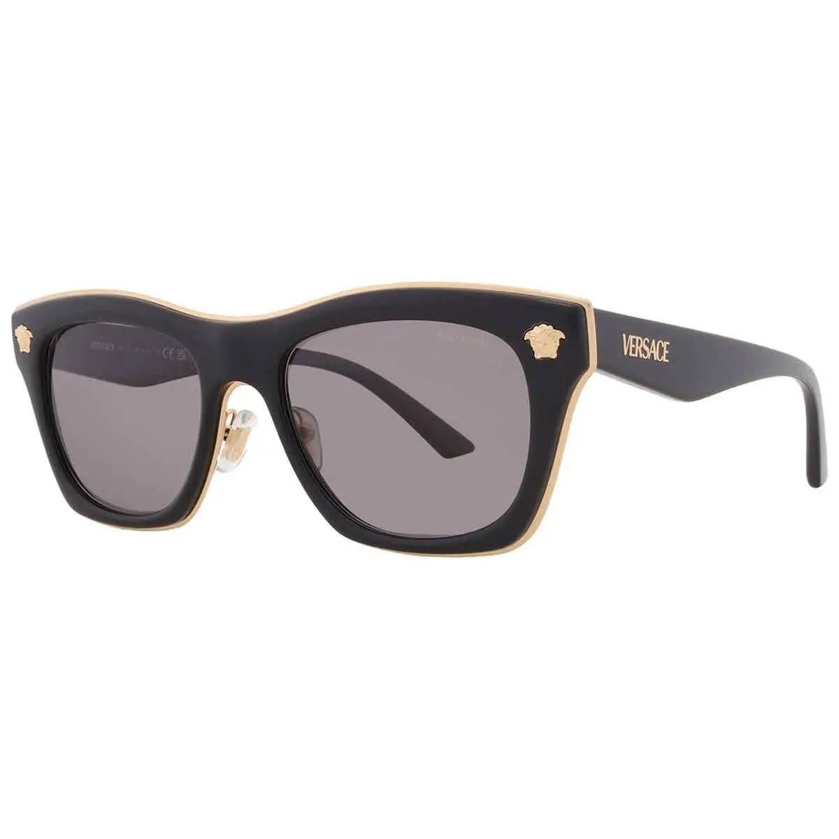 Versace Polarized Dark Grey Square Men`s Sunglasses VE2272 GB1/81 53