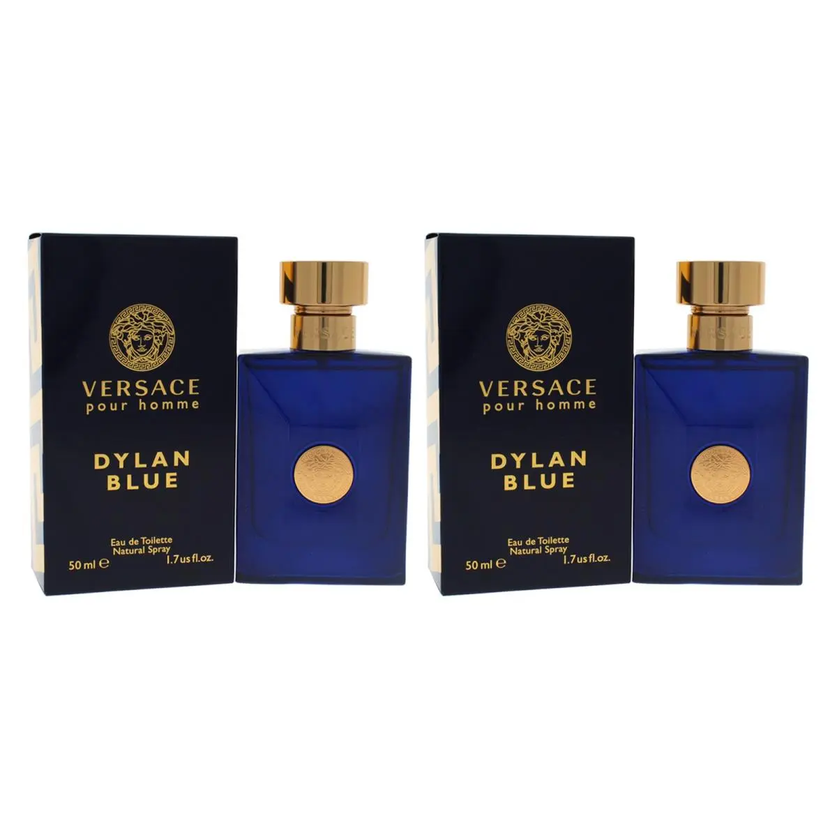 Dylan Blue by Versace For Men - 1.7 oz Edt Spray - Pack of 2