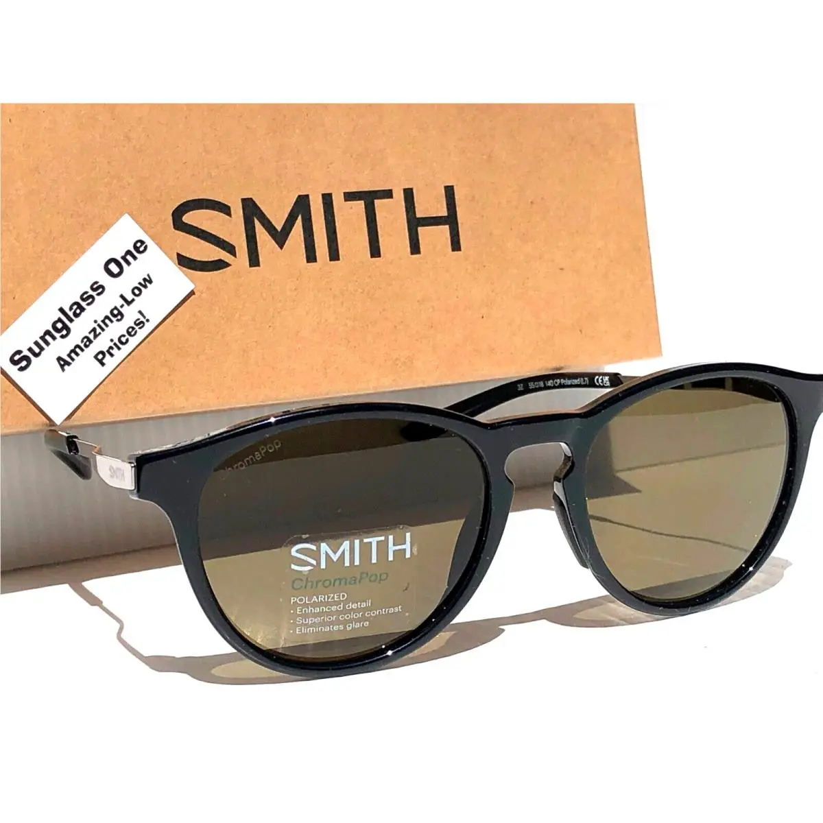 Smith Optics Wander Black Chromapop Polarized Gray Green Lens Sunglass