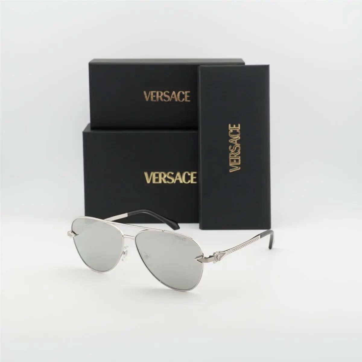 Versace VE2283 10006G Silver/light Grey Mirror Silver 61-13-140 Sunglasses