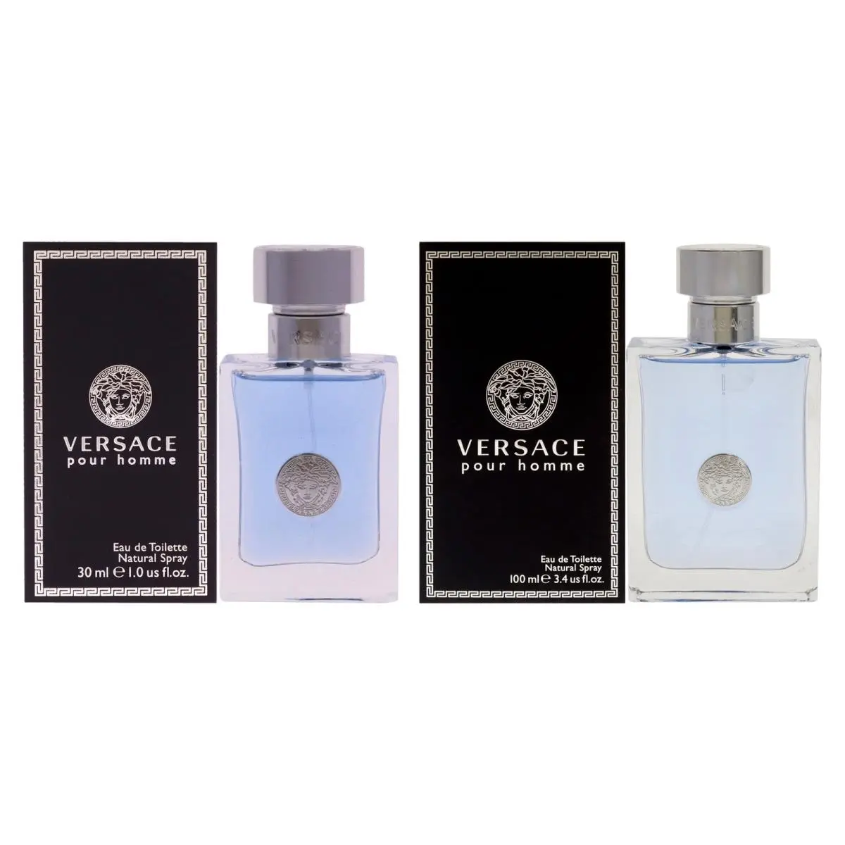 Versace Pour Homme Kit by Versace For Men-2 Pc Kit 3.4 oz Edt Spray 1 oz Edt
