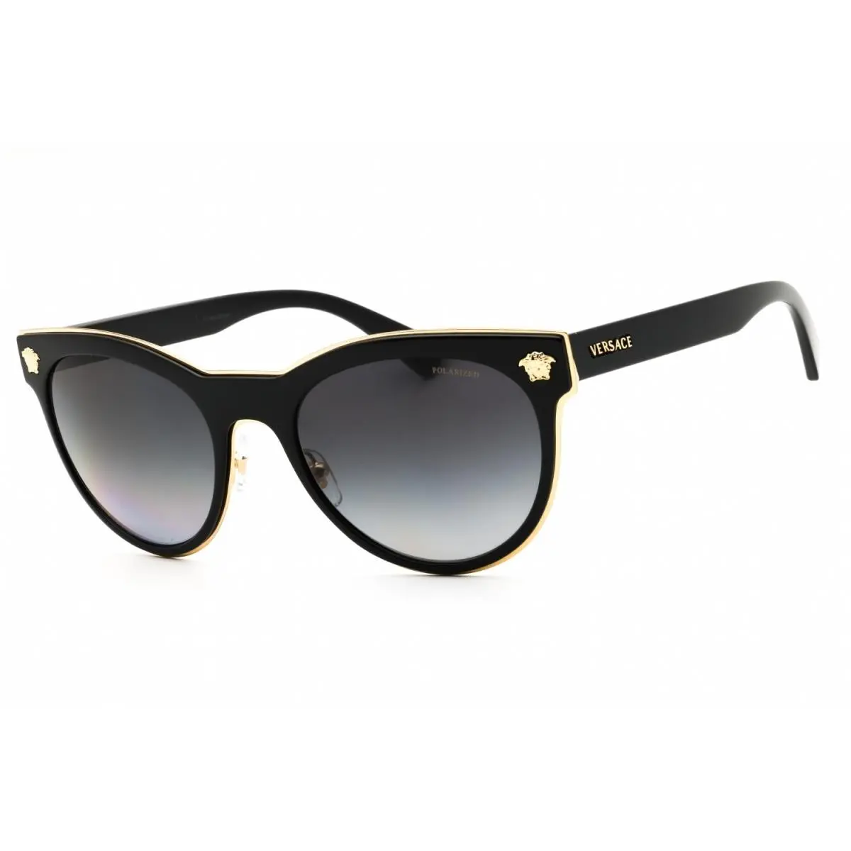 VE2198 1002T3 Cat Eye Shiny Black/gray 54 mm Women`s Sunglasses Frame by Versace