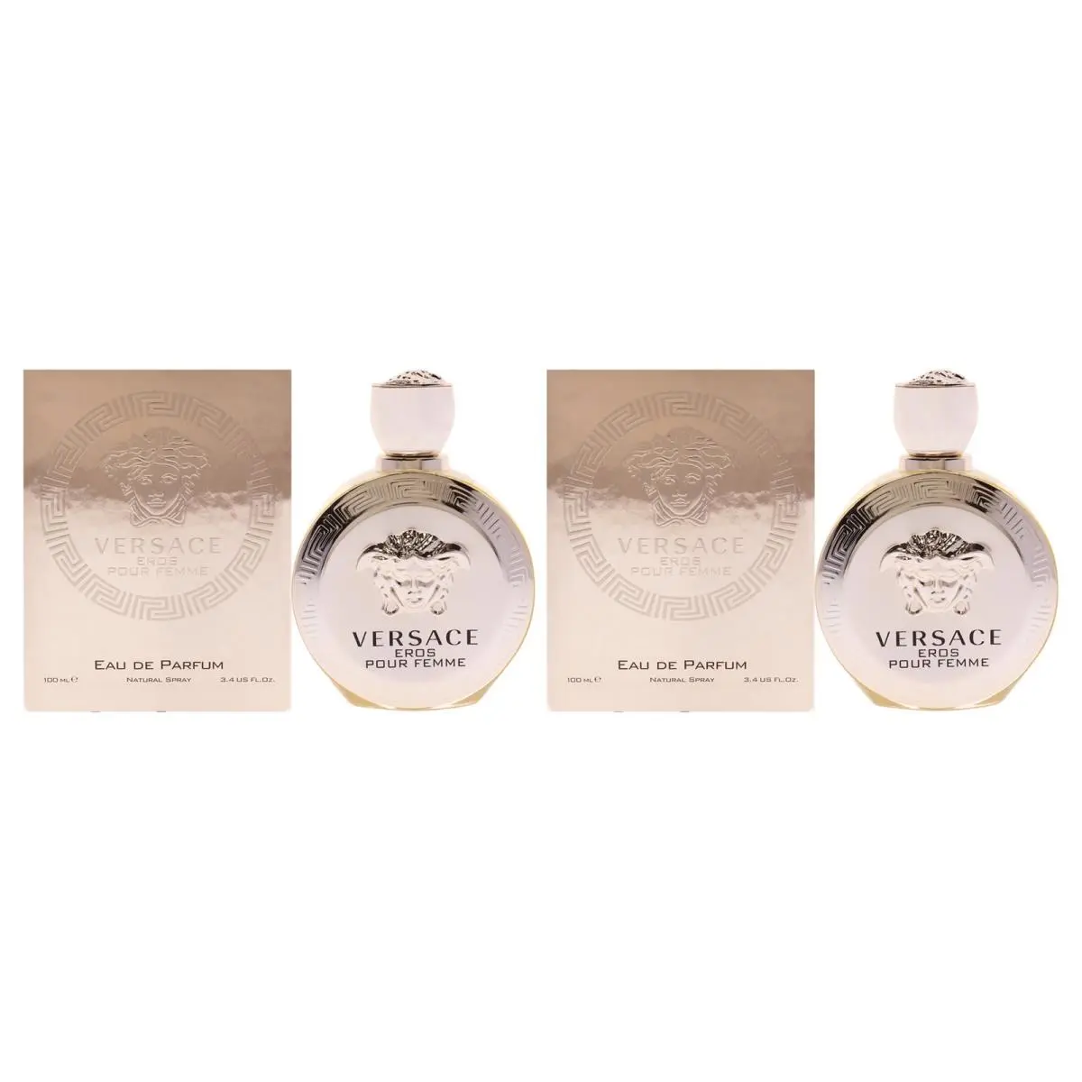 Versace Eros Pour Femme by Versace For Women - 3.4 oz Edp Spray - Pack of 2