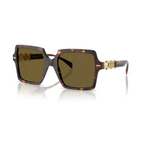 0VE4441 108/73 Havana /dark Brown Lens 55mm Square Women`s Sunglasses by Versace